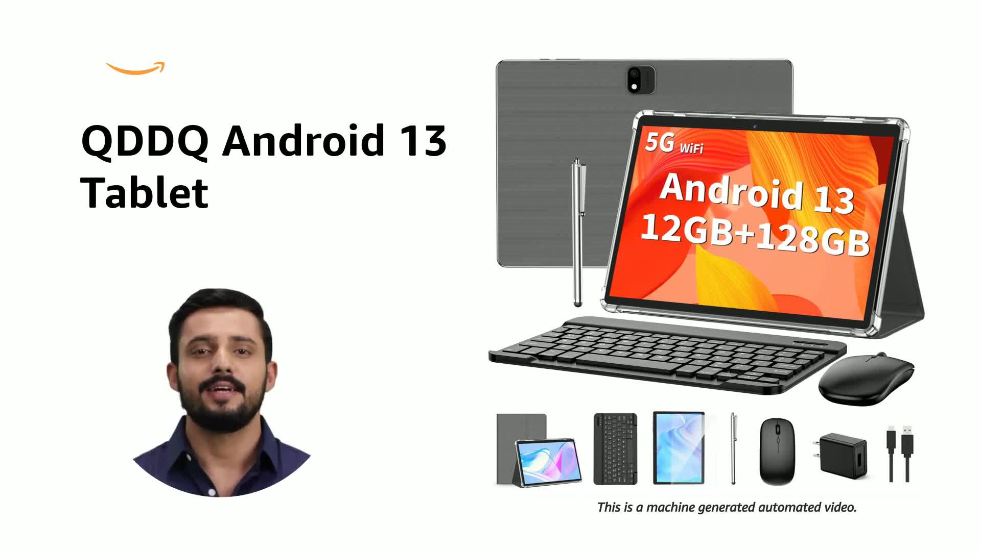 Android 13 Tablet with Keyboard - 12GB+128GB, 1TB Expandable, 2-in