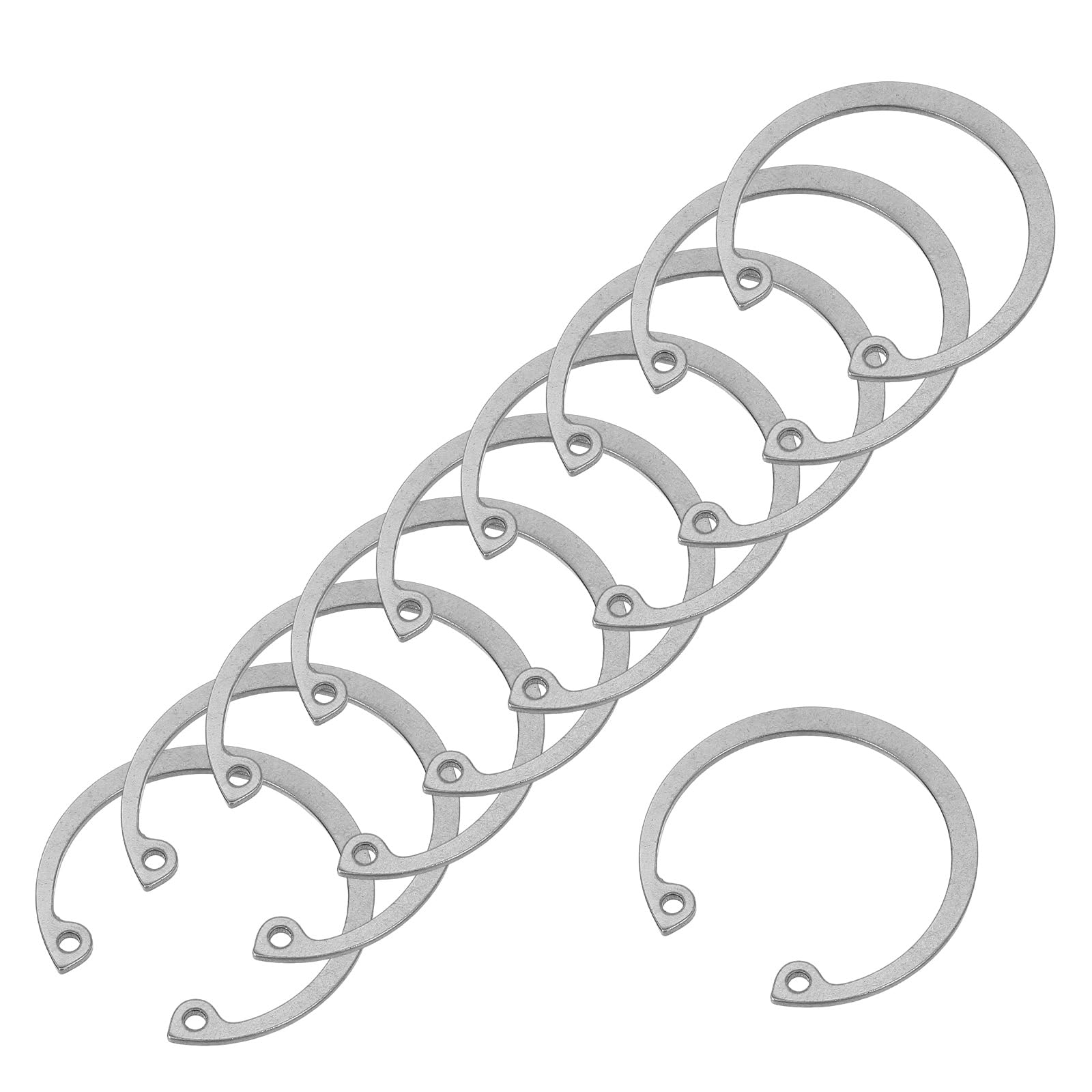 PATIKIL 38mm ID Internal Retaining Rings, 10 Pcs E-Clip Snap Ring 304 Stainless Steel Internal Circlip for Automobile Valve Equipment Bearings