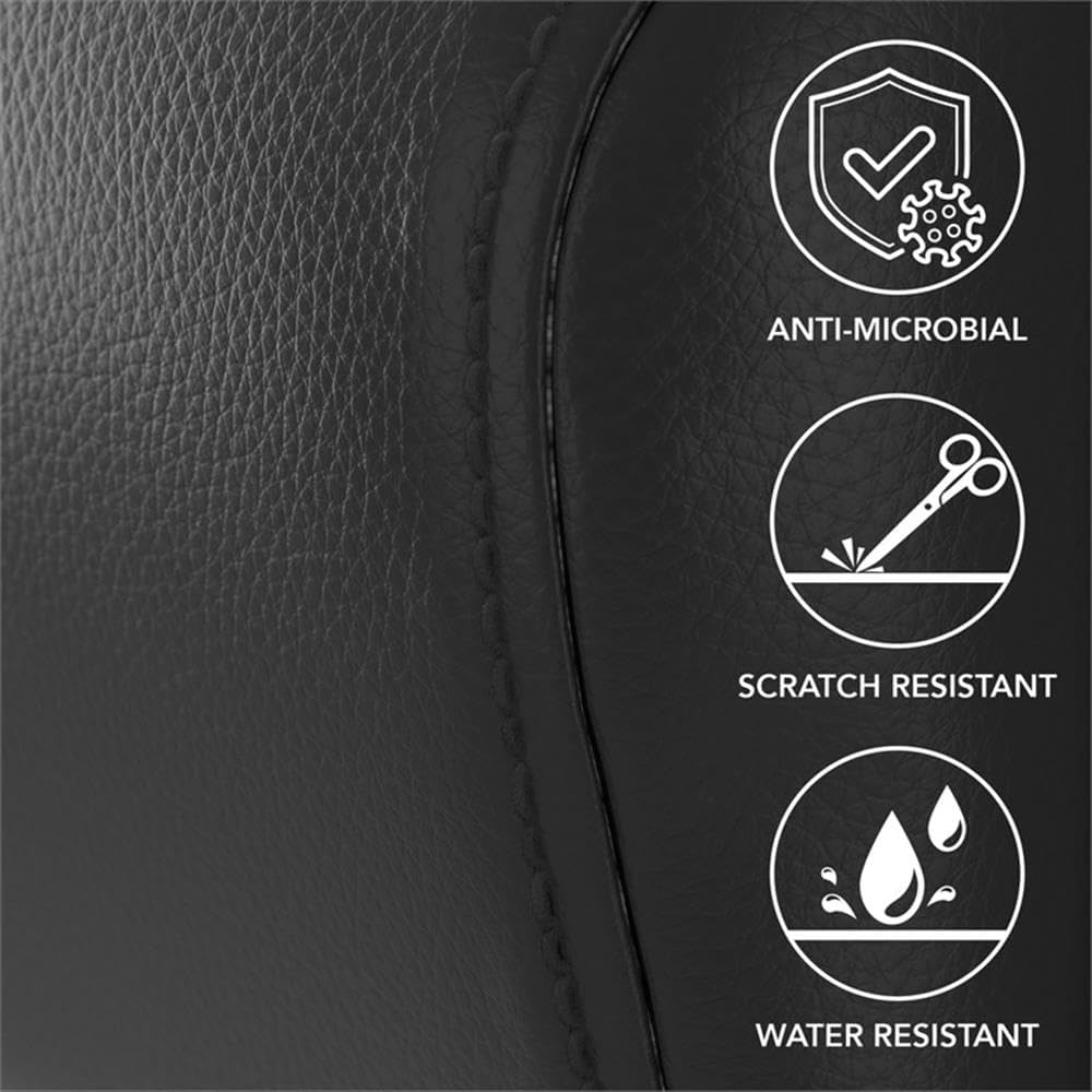 Bush Business Furniture Arrive Waiting Room Guest Chair with Arms in Black Vinyl, Reception Area Seating for Office and Lobby