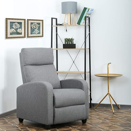 Miniatura 86 de FDW Silla reclinable para sala de estar, asiento de cine en casa, sofá reclinable individual con respaldo acolchado (negro) Negro