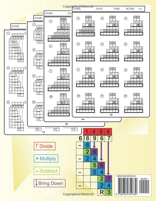 Multiplication and Division Workbook for 3rd 4th 5th Grades: Times Tables Worksheets year 3 4 5 Grade (With Answer Key) 1 101+ Math Practice Problems ... 10 | 11) (Timed Tests Math Workbooks Series) - Image 2