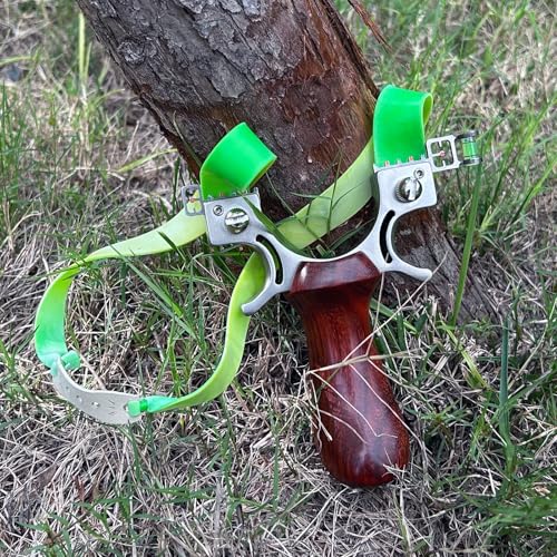 Slingshot, Hunting Sling Shot Set for Adults, Professional Stainless Steel Tactical Slingshots, High Velocity Catapult with Ammo Balls, Rubber Bands, Ammo Pouch, Target
