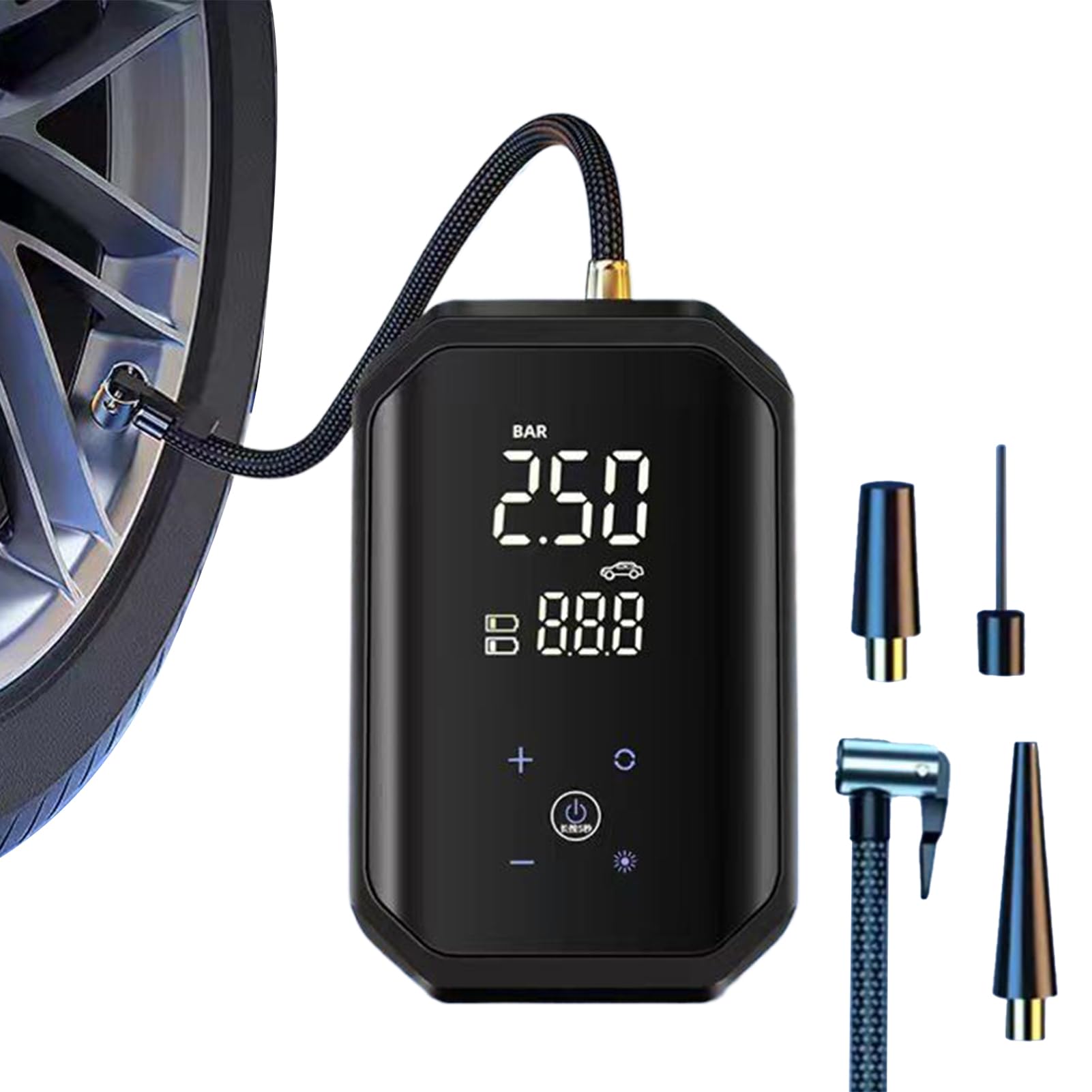 Pompa Ad Aria Elettrica Gonfiaggio rapido potente, display digitale, auto