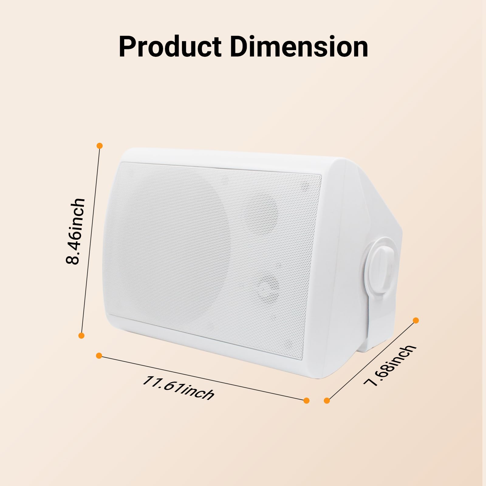STUDIOFINIX 6,5 Zoll 400 Watt Wasserdicht Außenlautsprecher Outdoor-Lautsprecher Bluetooth Wandhalterung Lautsprecher Wasserdicht Wetterfest für Patio Garage Home Outdoor (Weiß)