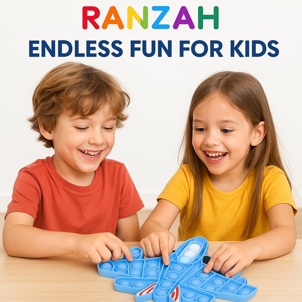 RANZAH Airplane Shape Pop It Fidget Toy, Silicone Sensory Bubble Push Toy for Kids & Adults, Stress Relief - Image 4