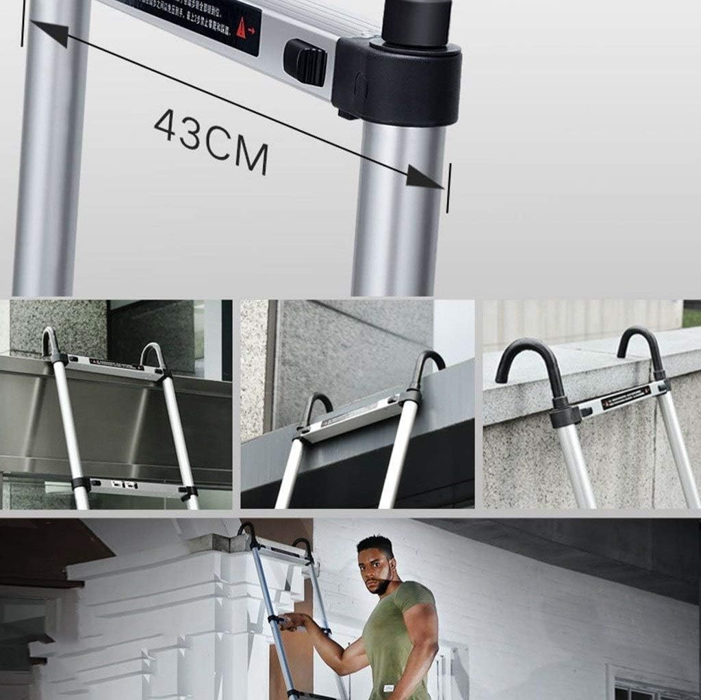 Ladder,Outdoor Ladders，Telescopic Ladder,Telescoping Ladder - Multifunctional Free Folding Ladder Bold Anti-Off Hook - Portable Telescopic Vertical Ladder Can Climb Tree Roof Work,3.9M,3.9M