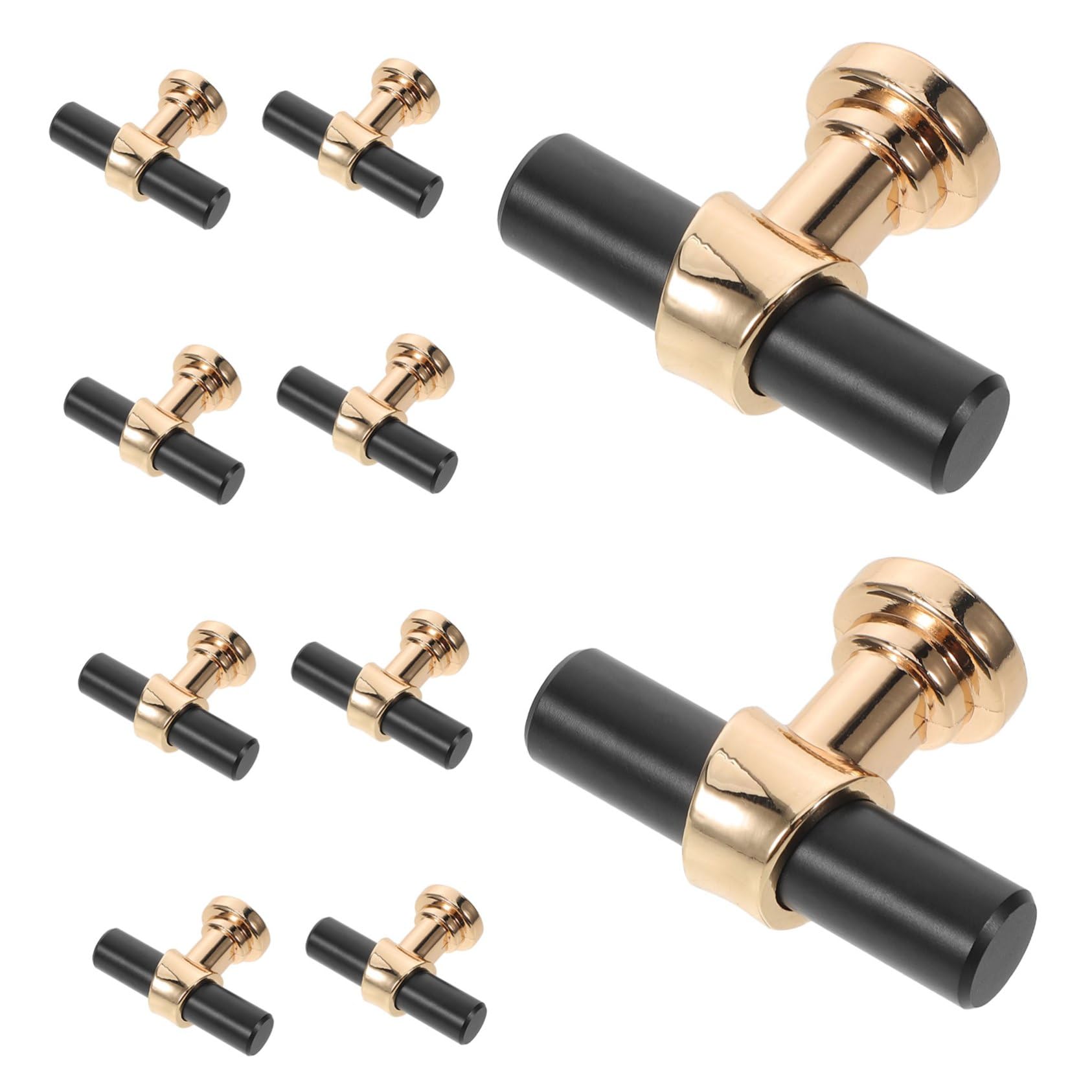 10 Stück Teiliges Moderne Schwarze und Goldene Möbelgriffe aus Robuster Ergonomische Schrankgriffe mit Single Hole Langlebige Küchenschrankgriffe und Schubladengriffe für