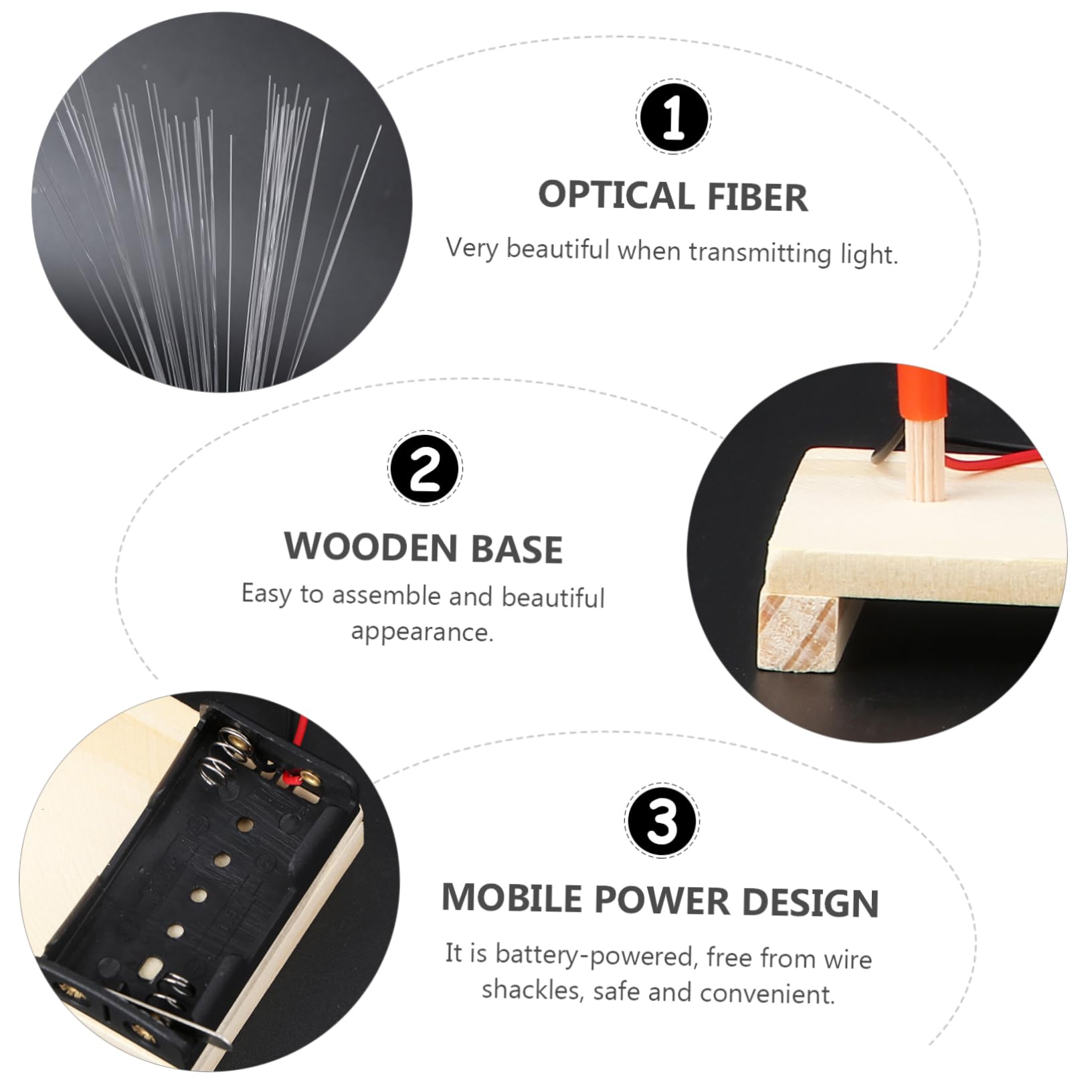 DOITOOL 2pcs Fiber Lamp Stand DIY Optic Fiber Lamp for Wedding Decor Home Office Christmas Lighting