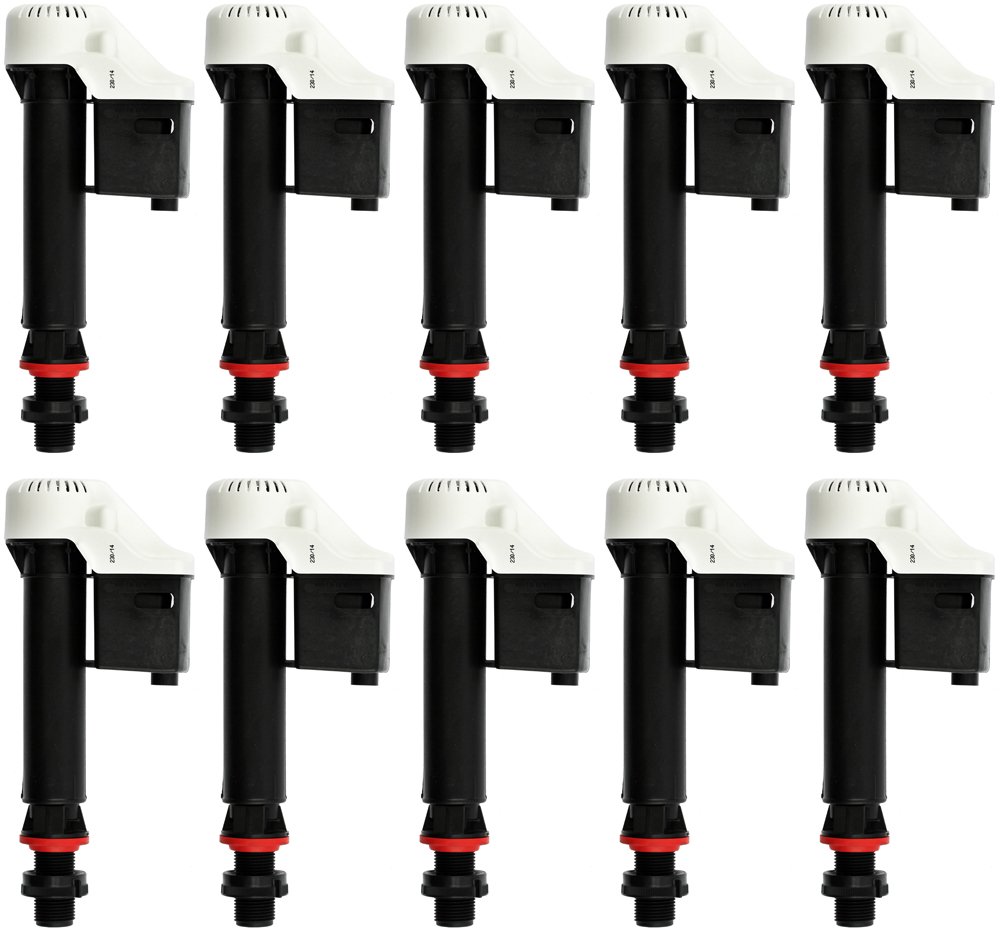 Korky QuietFILL Toilet Fill Valve - Universal Fits 99% of Toilets - Easy Height Adjust for Fast Install, 528, (Pack of 10)