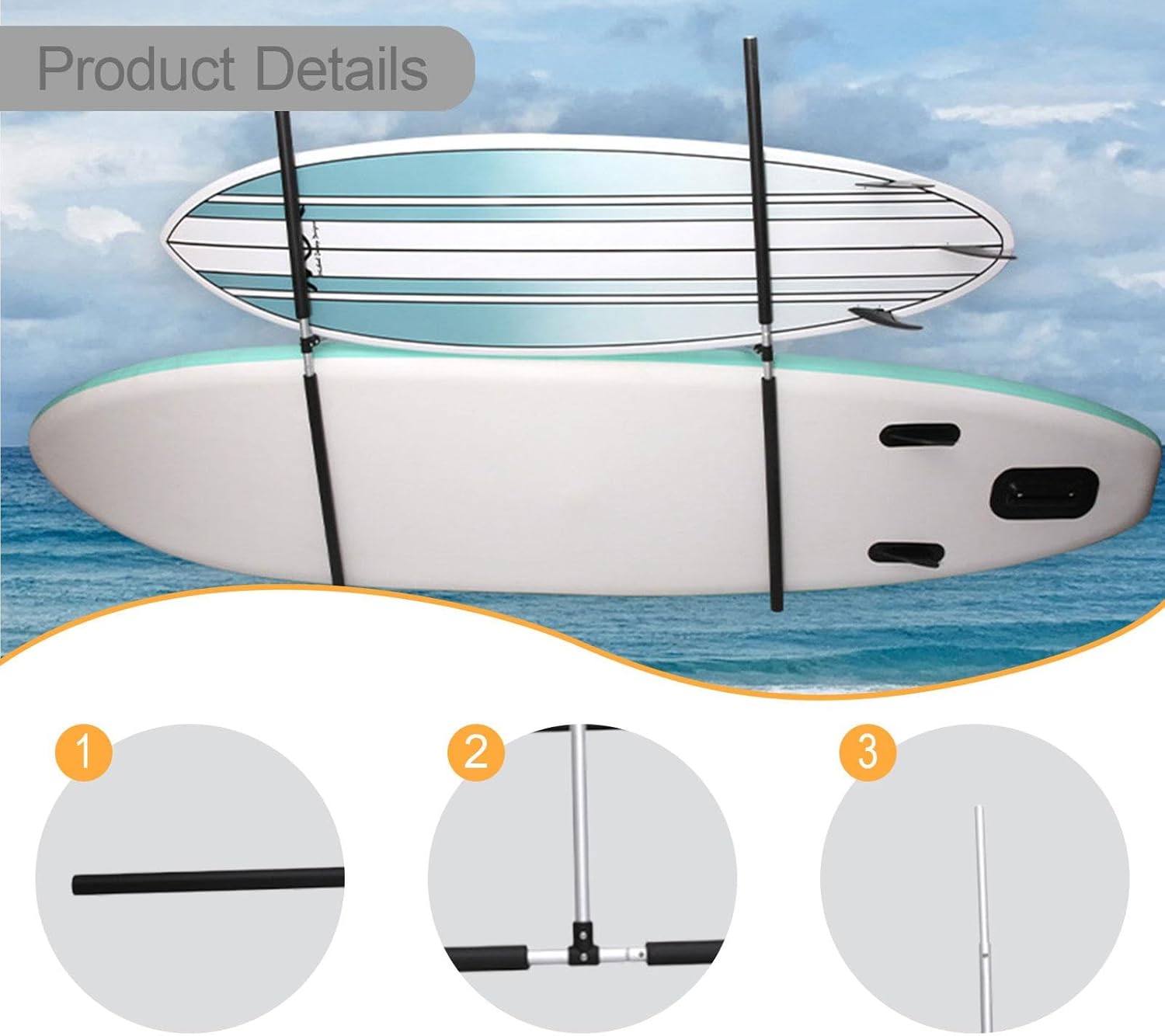 サーフボードラック キャスター付き カヤックスタンド サーフボード