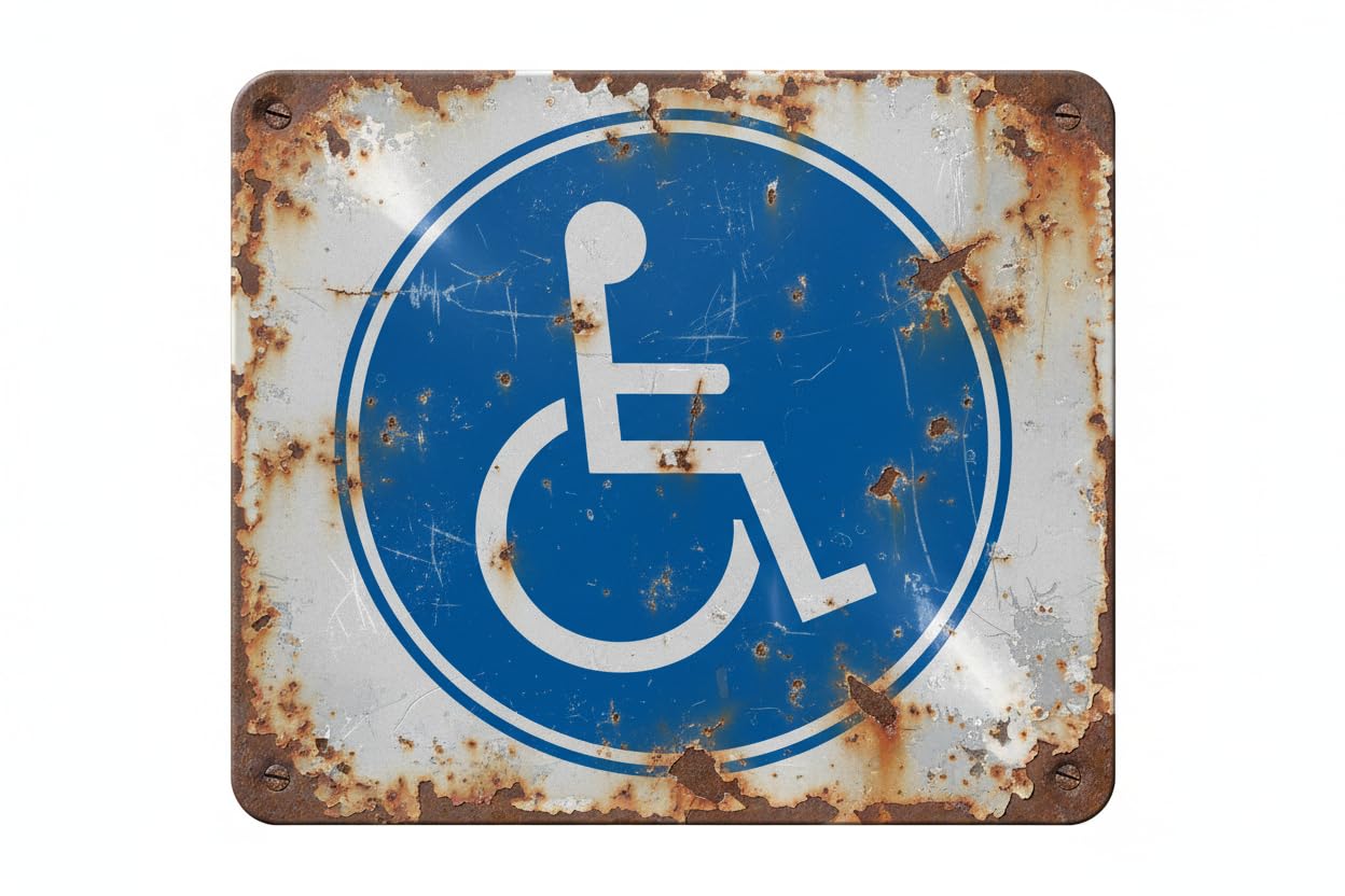 Wall Decor Handicapped Decal. 8x12Inch Handicap Sticker Access Accessibility Vintage Signs Aluminum Plates Printed
