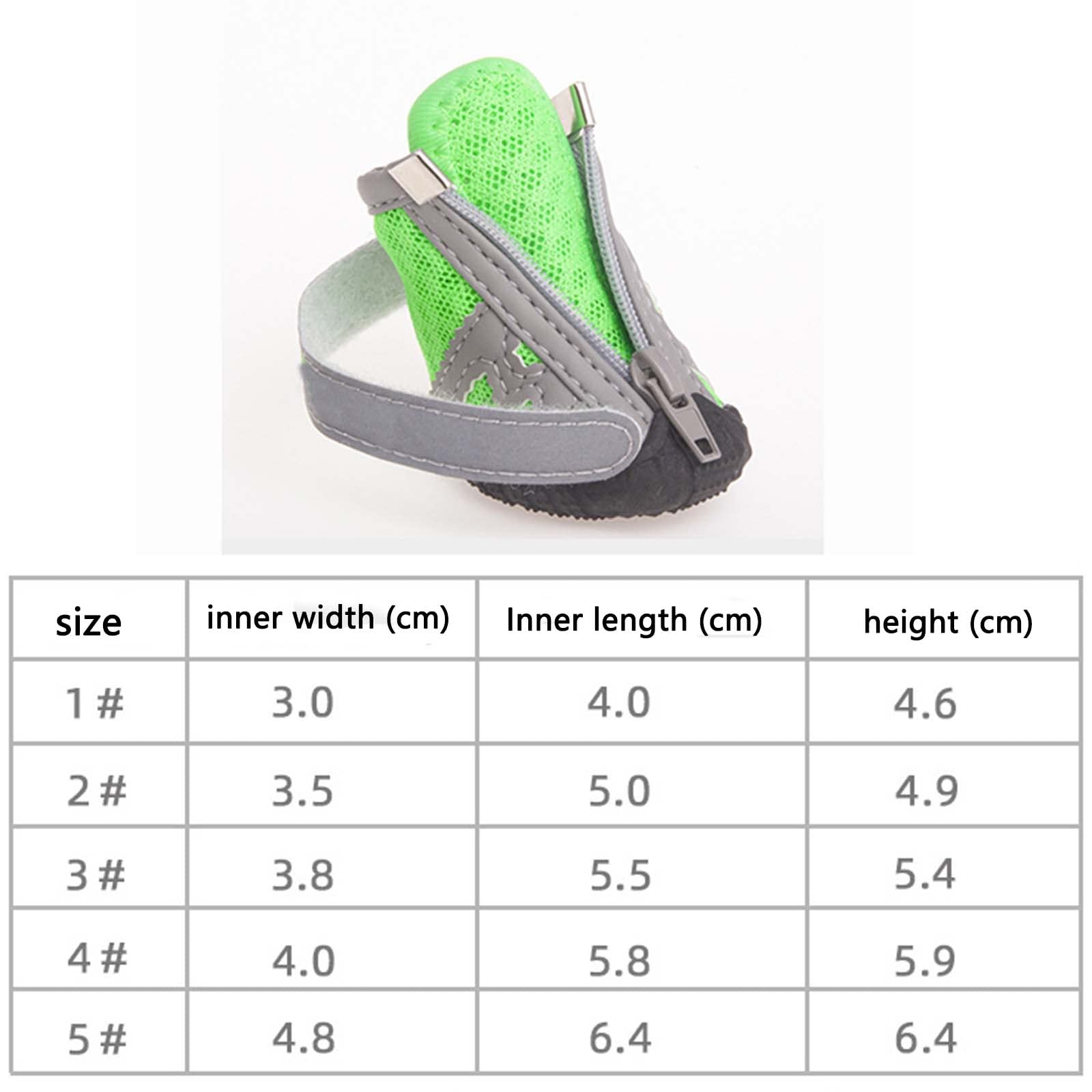 JUSHZ Hundeschuhe Wasserdicht Pfotenschutz Dog Shoes Hund Schuhe Für Kleine Hunde Sommer 4er-Set Abriebfester Anti Rutsch Gegen Hitze Atmungsaktiv Frühling Draussen Mit Reißverschluss (1,Green)