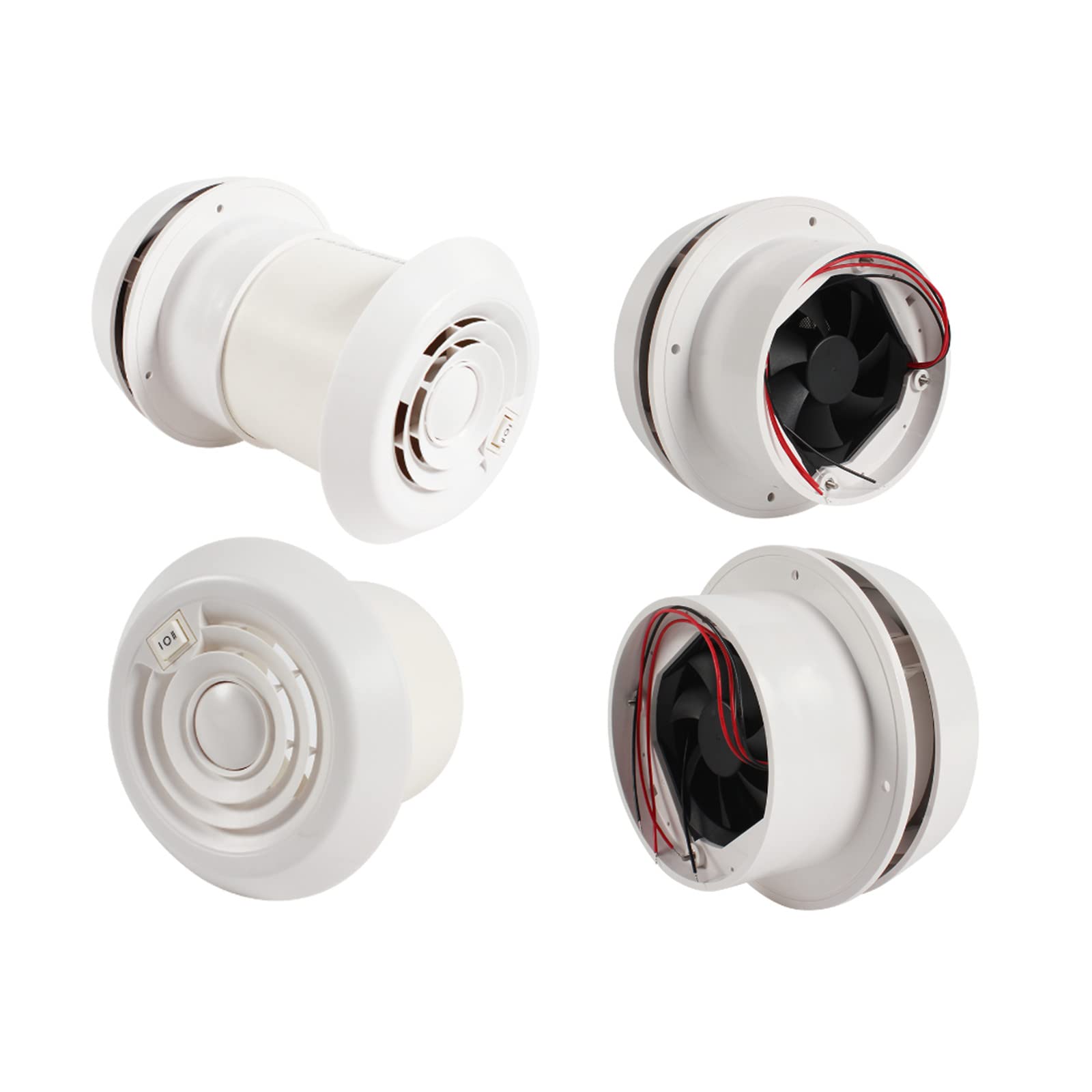 Ventilador para caravanas, extractor de techo, ventilador de techo de 12 V, 5000 R/min, rejilla de ventilación de techo de aire LED redonda para caravanas