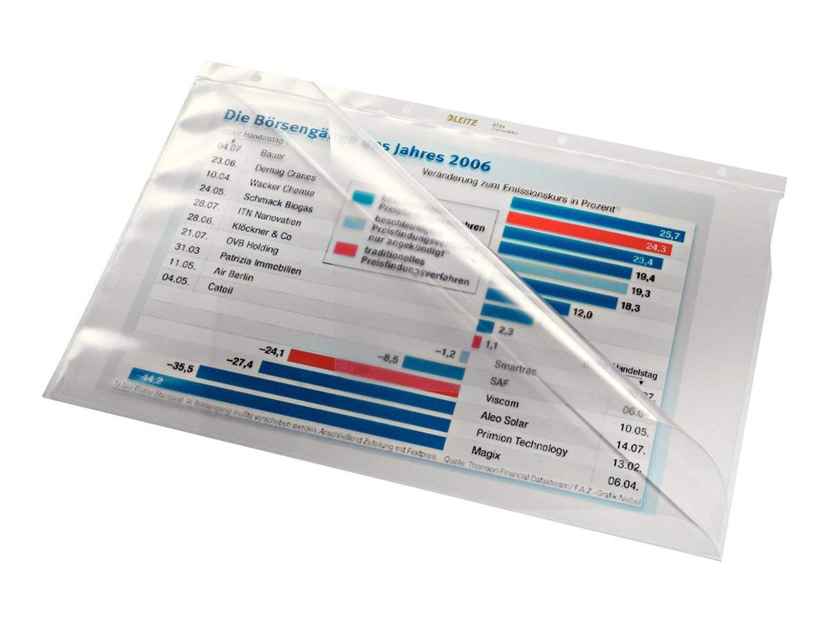 Leitz 47440000 - Cartellina portadocumenti, 230 mm, 305 mm, 20 g, trasparente