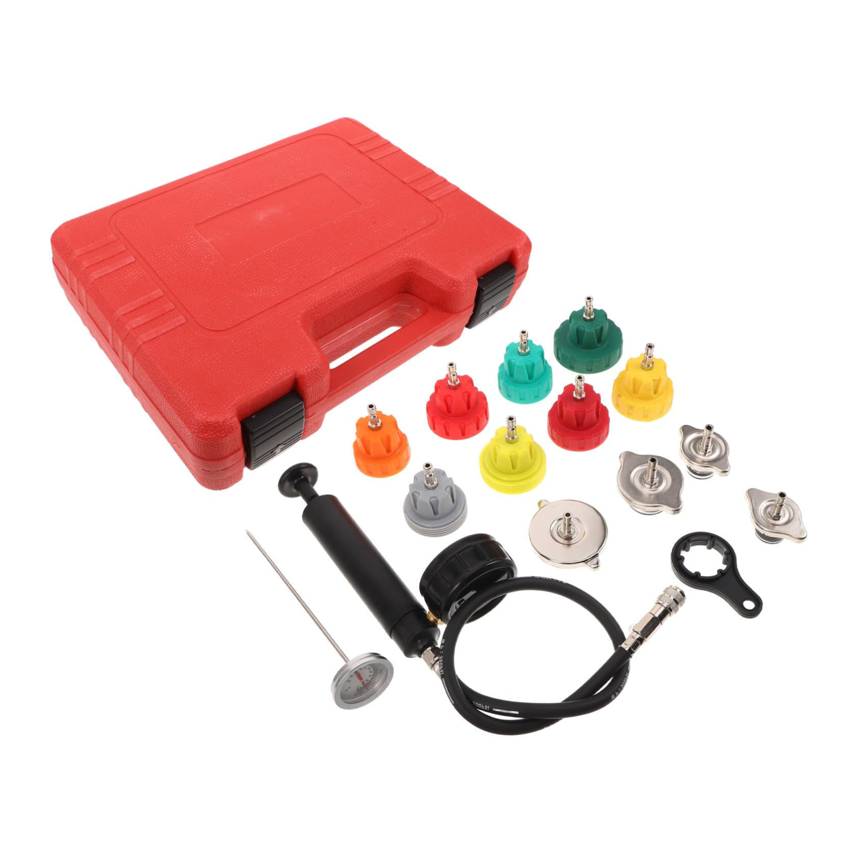 Tester di Pressione Radiatore Strumento per Veicoli e Compatibilità, Metallo e Plastico per Professionisti e Appassionati Fai-da-Te