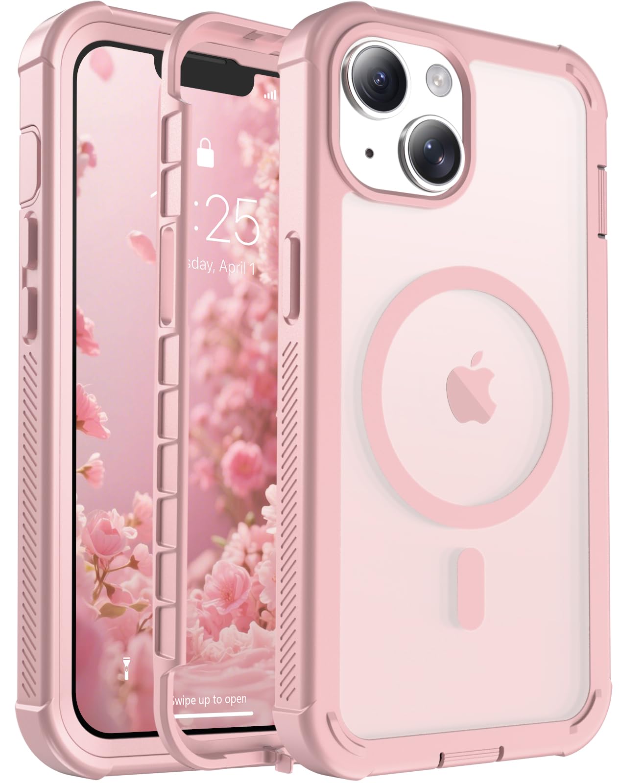 jaroco Magnetic for iPhone 13 Case Heavy Duty Protection Light Pink