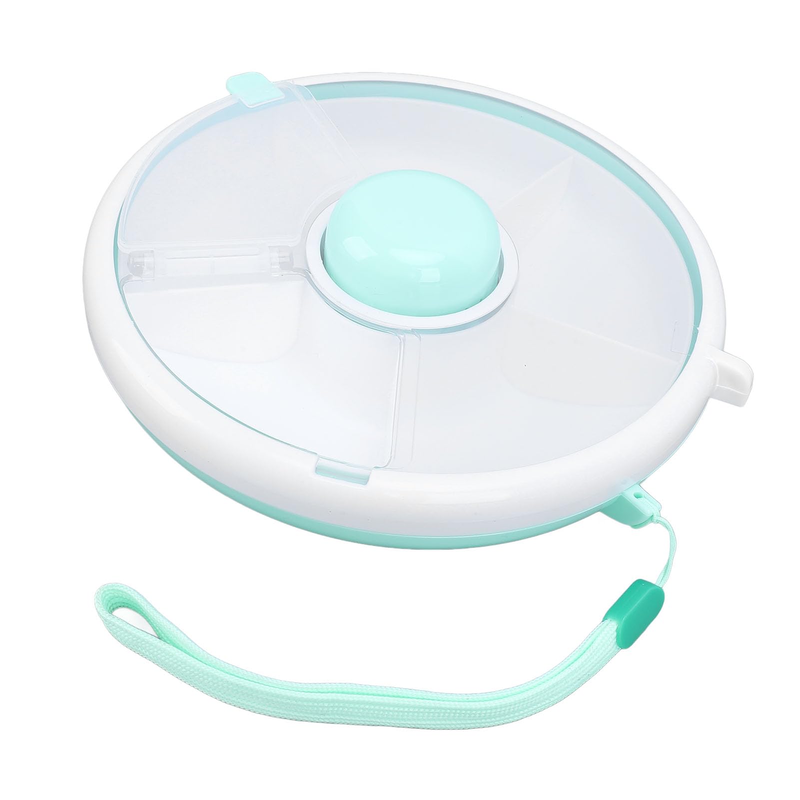 Culnflun Culnflun Snack-Behälter, Großes Fassungsvermögen, 360° Drehbarer Snack-Behälter, Versiegelte Obst-Aufbewahrungsbox, für Kinder, Farbenfrohes Design (Mintgrün)