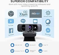 Vista 5 de Webcam with Microphone 1080P HD Web Camera, 672 USB Desktop Web Cam Facecam Video Cam for Streaming Gaming Conferencing Mac Windows PC Laptop