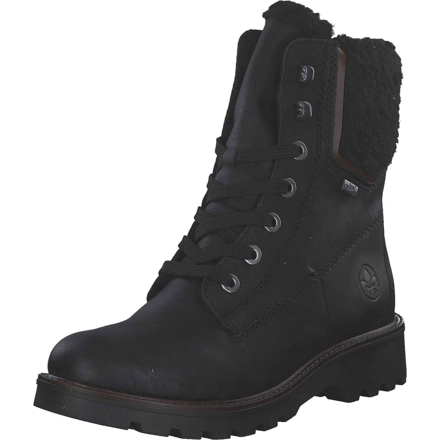 Rieker 73230-00 Schnürstiefel Kunstleder Damen in schwarz