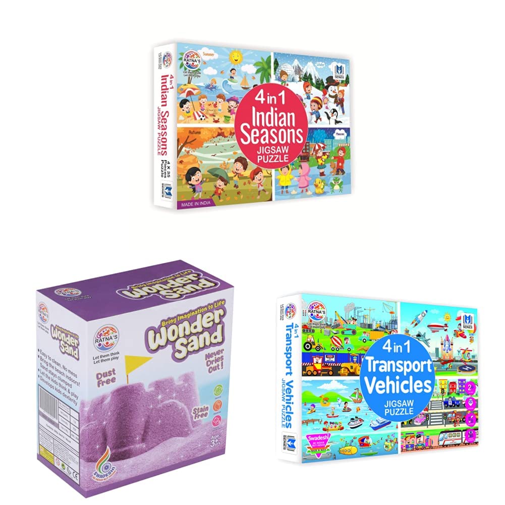 Ratna's 4 in 1 Indian Seasons Jigsaw Puzzle for Kids. 4 Jigsaw Puzzles 35 Pieces Each — Amazon image 8