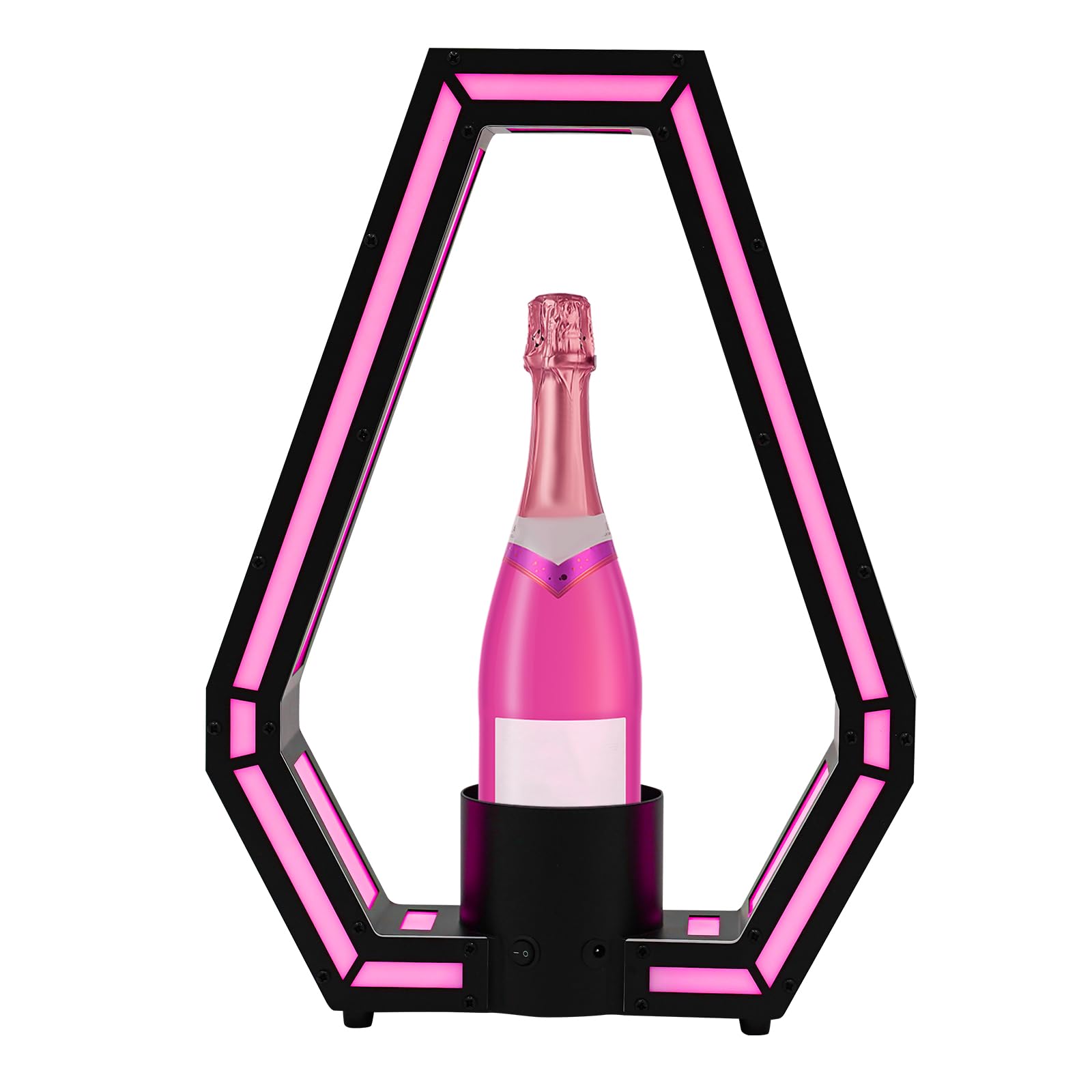 banborba LED Lighted Liquor Bottle Display Shelf, 7 Colors Glowing Wine Bottle Display Stand with Remote Control, Champagne Bottle Wine Rack for Bar Nightclub Party