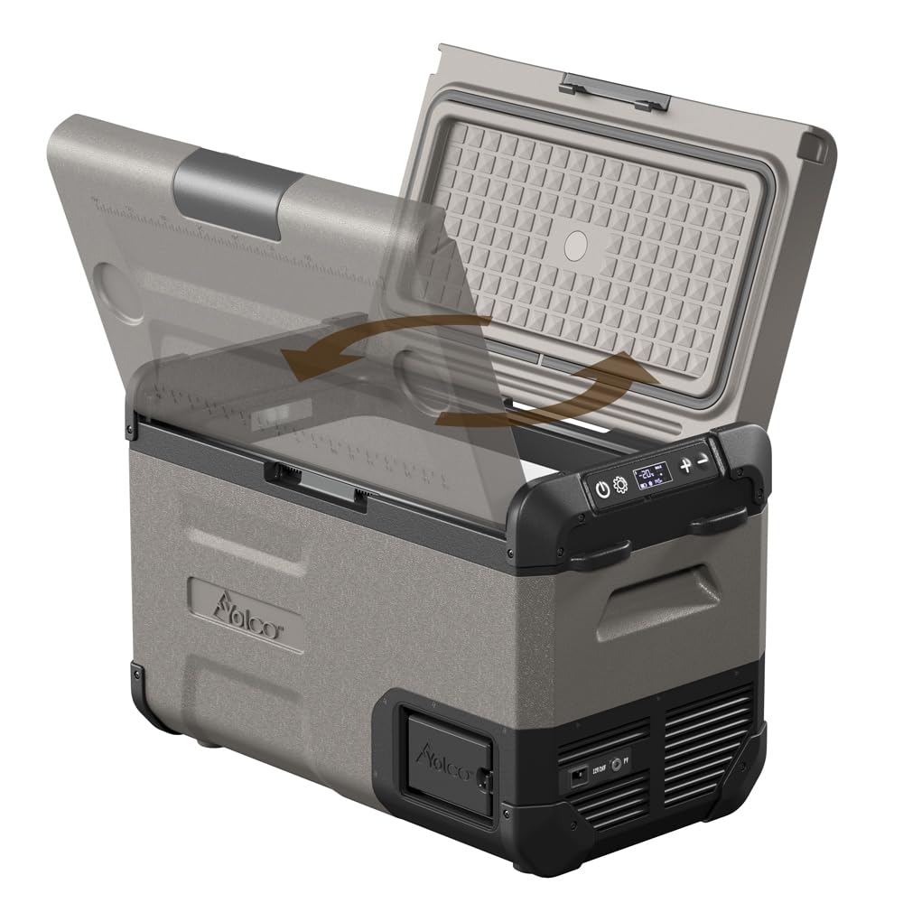 Yolco Kompressor Kühlbox 18L oder 25L, 60W, für Camping, Auto & Reisen | Kühlt bis -20°C, 12V/24V/230V, Bluetooth App, Akku- & Solaroption, USB, für Auto, Festival & Outdoor