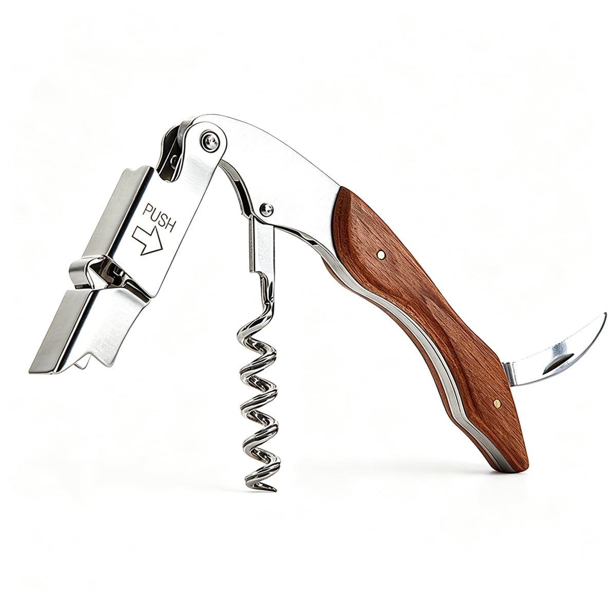 Waiter Corkscrew Wine Opener, Berglander Professional Wine Key for Servers, Hevay Duty Bartender with Foil Cutter, Manual Wine Bottle Opener, Wood Handle Comfortable, Ergonomic Grip