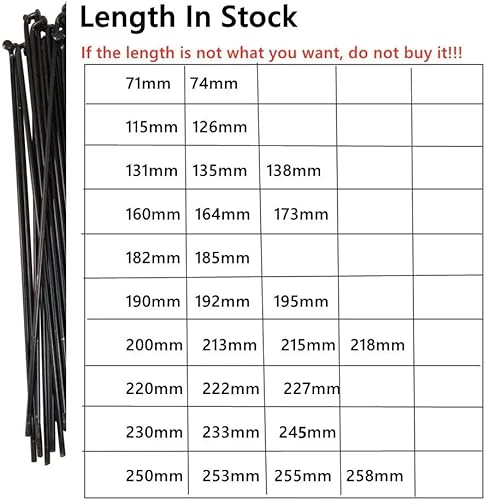 Miniatura 4 de 10 radios de acero inoxidable para bicicletas, 10 unidades, 12G (0.098 in de diámetro), radios para bicicleta eléctrica MTBFat o Ebike Kit de