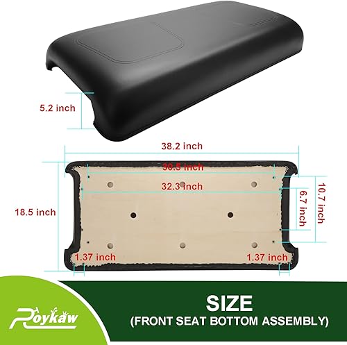 Miniatura 6 de Roykaw Conjunto de cojín inferior del asiento delantero del carrito de golf para Club Car DS 2000.5-up modelos de gas y eléctricos, negro