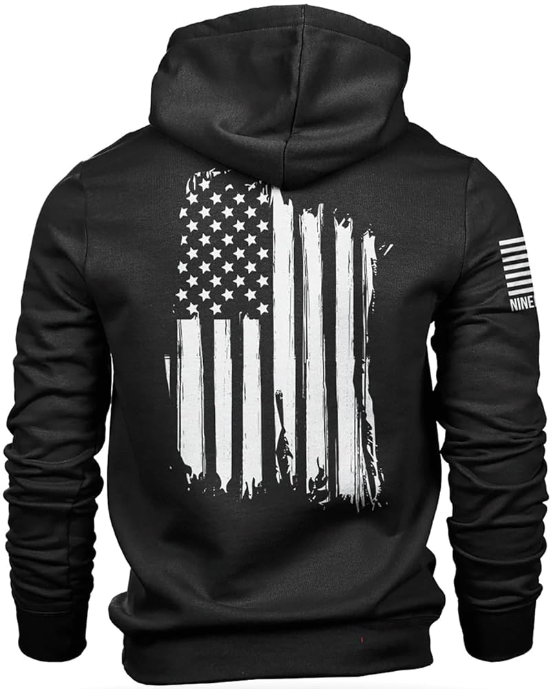 Amazon.com: Nine Line America Hoodie Black - Unisex Hooded