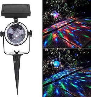 YeBon Solar Spotlight Rotary Color Projector Outdoor Lawn Garden Birthday Wedding Parties Decoration