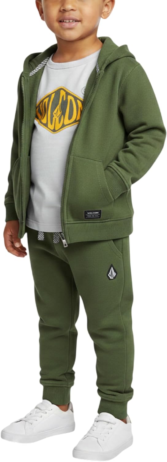 Volcom Boys Pants Set - 3 Piece Zip Up Hoodie Short Sleeve Graphic Tees and Baby Jogger Sweatpants for Infant and Toddlers