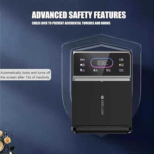 Miniatura 6 de Dispensador de agua caliente instantáneo, enfriador de agua montado en la pared para calentamiento rápido y cerraduras infantiles, dispensador de 6