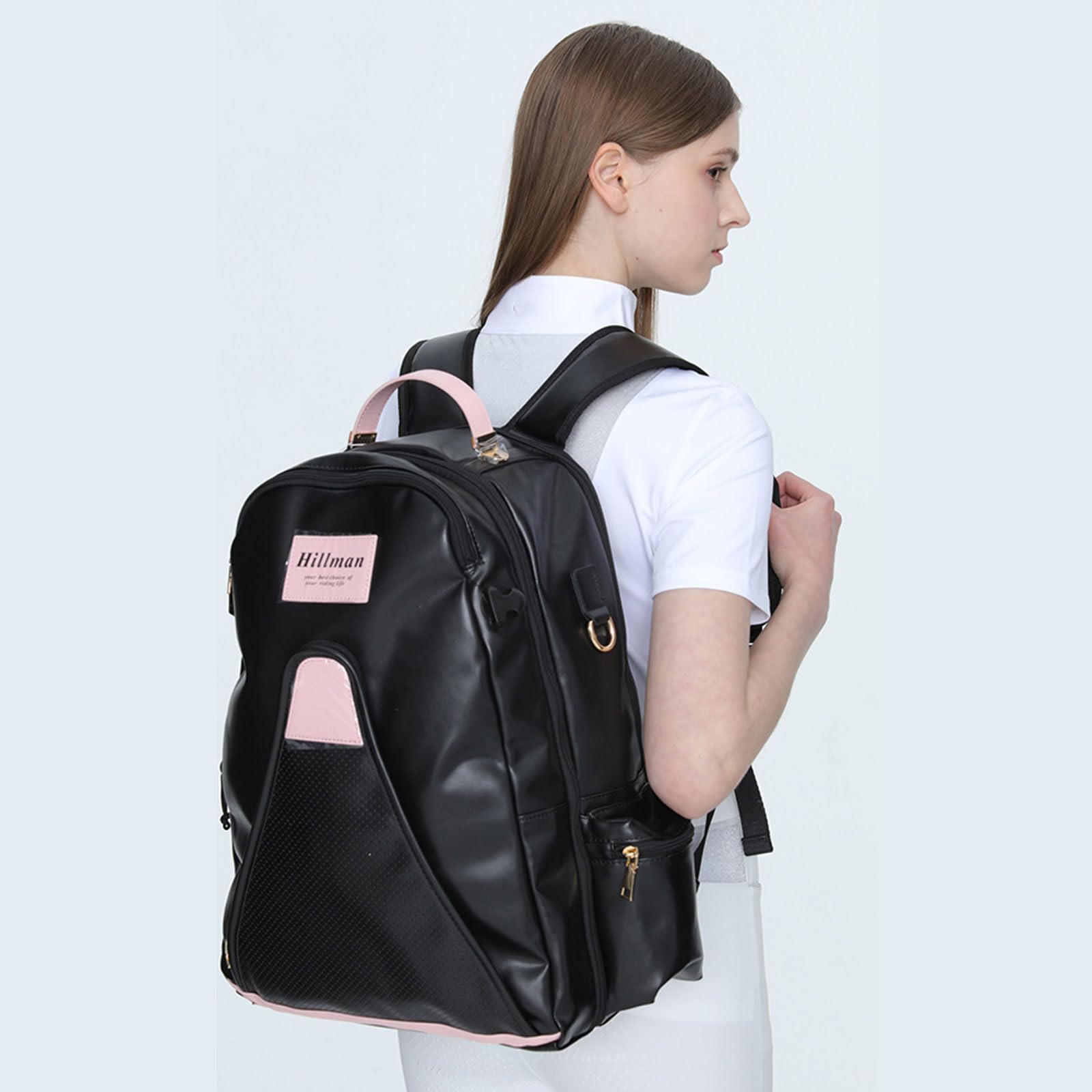 Mochila Ecuestre,Bolsa de Montar,Mochila para Botas de equitación con Compartimento,Fácil de Limpiar,Correas de Hombro cómodas,Suficiente Espacio,Adecuado para Montar a Caballo