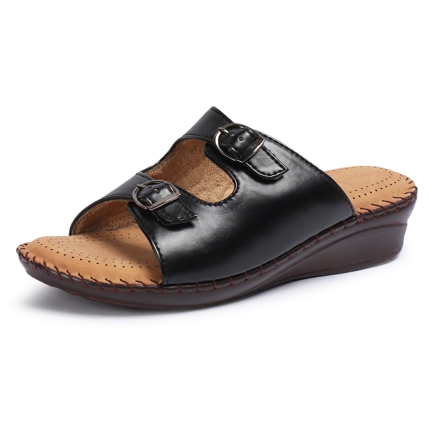 Vendoz Women Comfortable Orthopedic Doctor Sole Black Sandals (B0D3SZXV17) Amazon Price History, Amazon Price Tracker