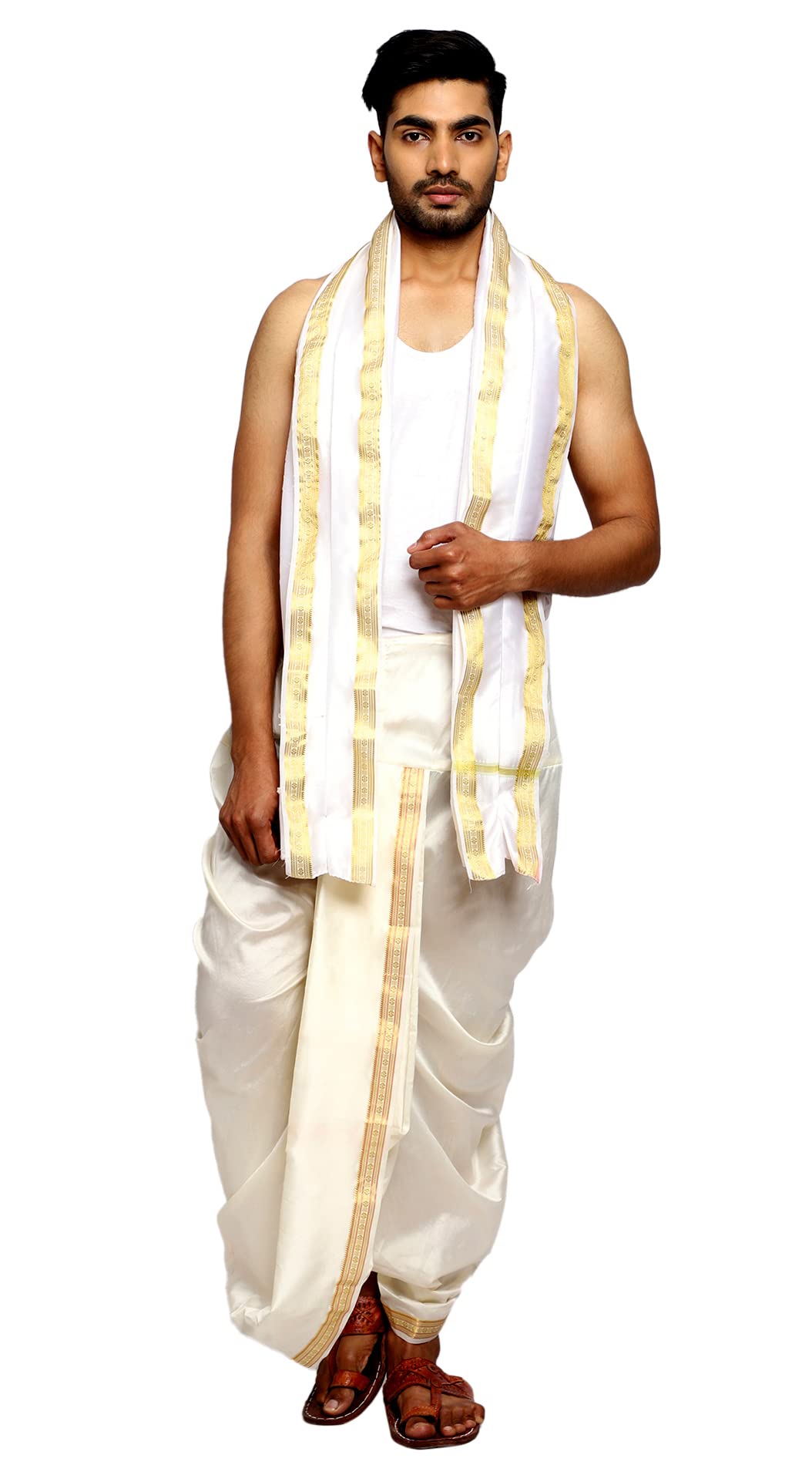 rameshwaram fabrics Men's Dhoti Set (ready_to_wear_readymade_dhoti_pant_Silk)-picture-18