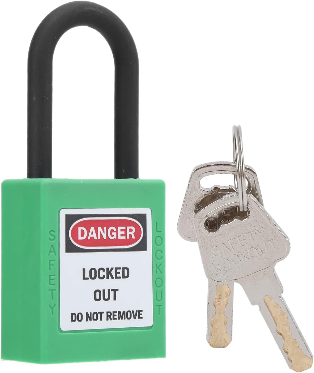 Safety Lockout, Shackle Lock Security Padlock Isolation Lock 38mm/1.5in Insulation Portable for Factories(green)