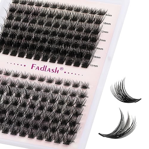 Lash Clusters DIY Eyelash Extensions 168 Clusters Lashes D Curl 0.07 Natural Individual Lash Extensions Mixed Tray False Eyelashes Soft &amp; Strong Thin Band DIY at Home (F22+F23-0.07D, 8-16mm)