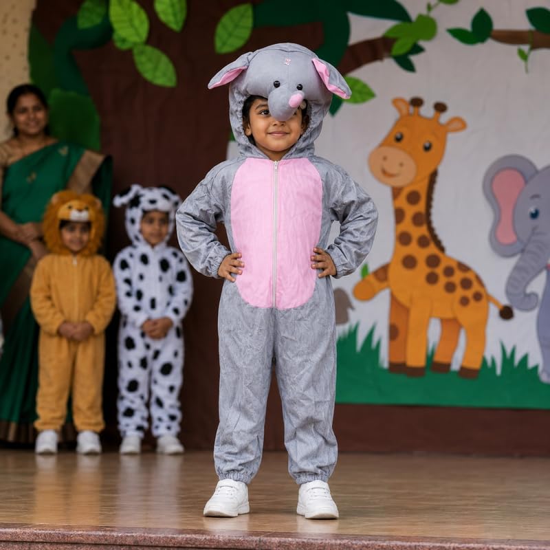 Image of Animal Costume for Kids | Plush Fancy Dress Costume for Boys & Girls |School Fancy Dress, Annual Day, Jungle Theme, Role Play, Halloween & Birthday Party