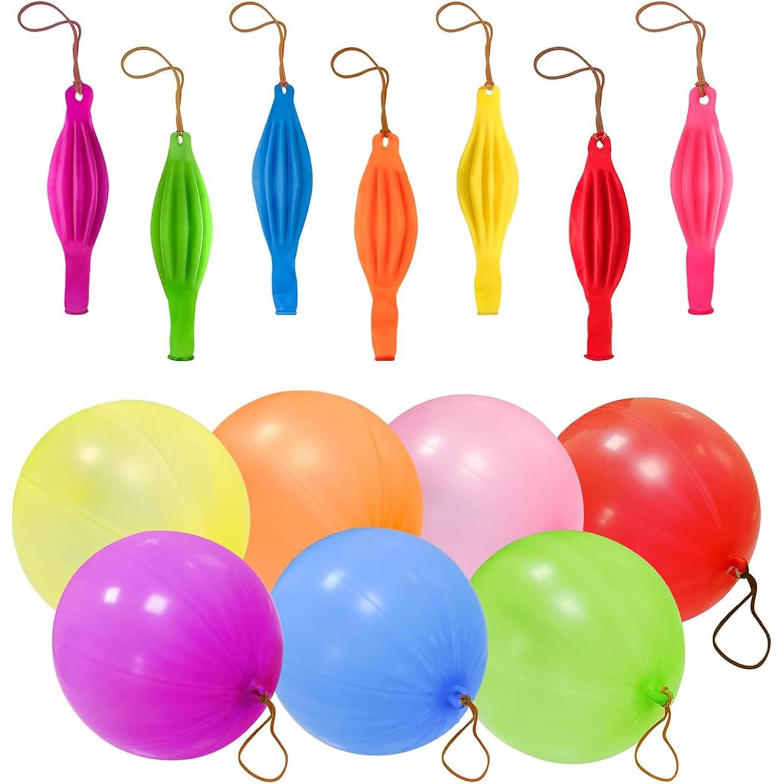 50 PCS Punch Balloons, Party Bag Fillers, Self-Inflating Balloons For Festive Occasions, Large Punch Balloon Set With Elastic Handles, Assorted Colours For Celebrations And Events