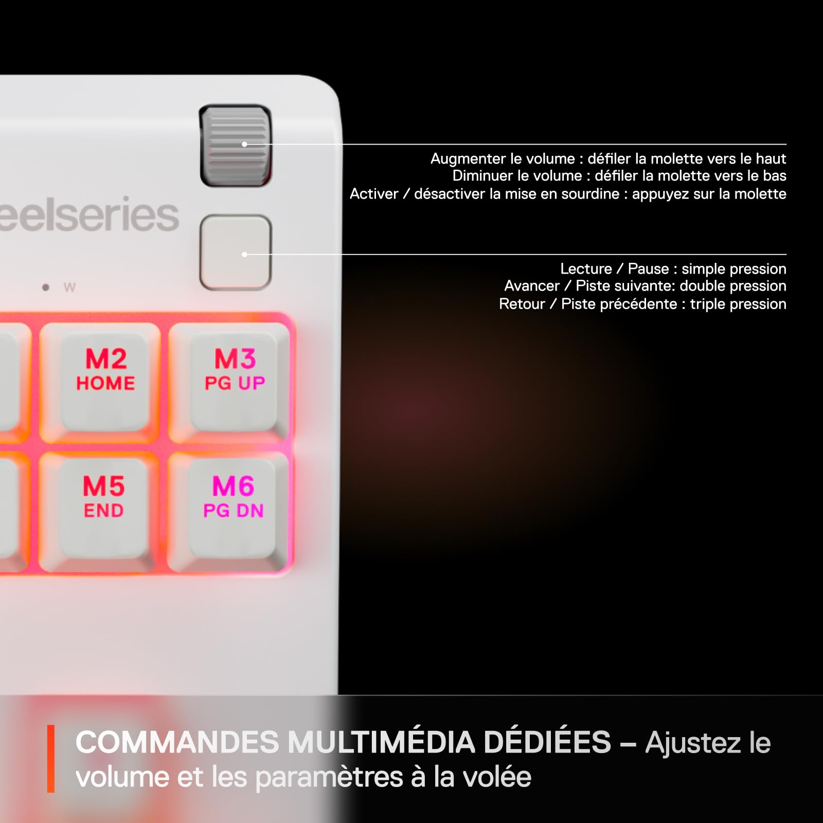 SteelSeries Apex 3 TKL Blanc Clavier Gaming RGB - Format Compact sans pavé numérique - Illumination RGB sur 8 Zones - Résistant à l’Eau et à la poussière - Switchs Gaming Silencieux -Format FR AZERTY