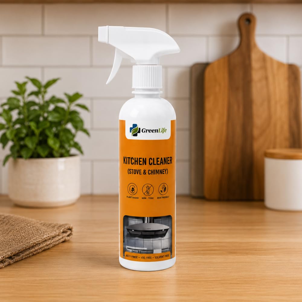 Kitchen Cleaner Spray for Stove & Chimney | Plant-Based Non-Toxic Degreaser | Removes Oil, Grease & Kitchen Stains-image-0