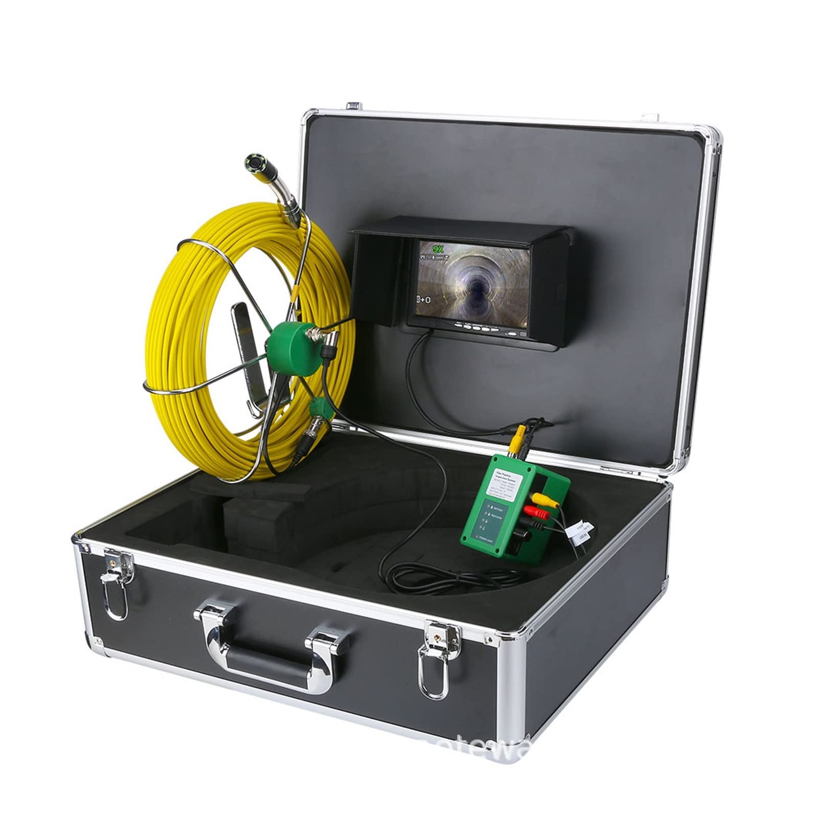 Kamera kanalizacyjna 7 -calowa bezprzewodowa Wifi Drenaż kanalizacji Industrial Endoscope 2 mm Przemysłowa kamera rur endoskopowa z LCD Monitor Antykorozyjna(F9200WF-20M)