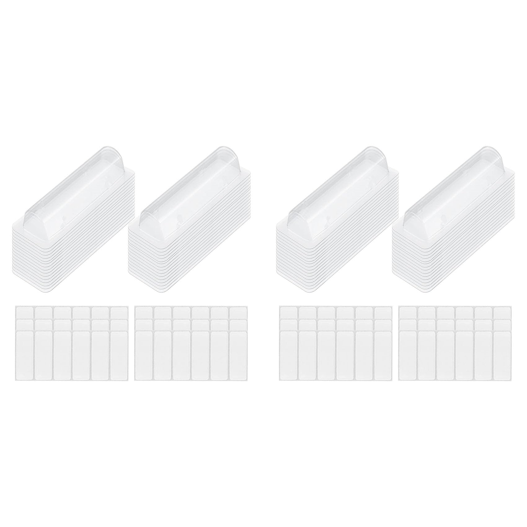 Hndhbfgrt 120Pcs Lip Balm Pouches Clear Plastic Clear Lipstick Money Holder Plastic Domes with Double Side Tape for DIY Crafts