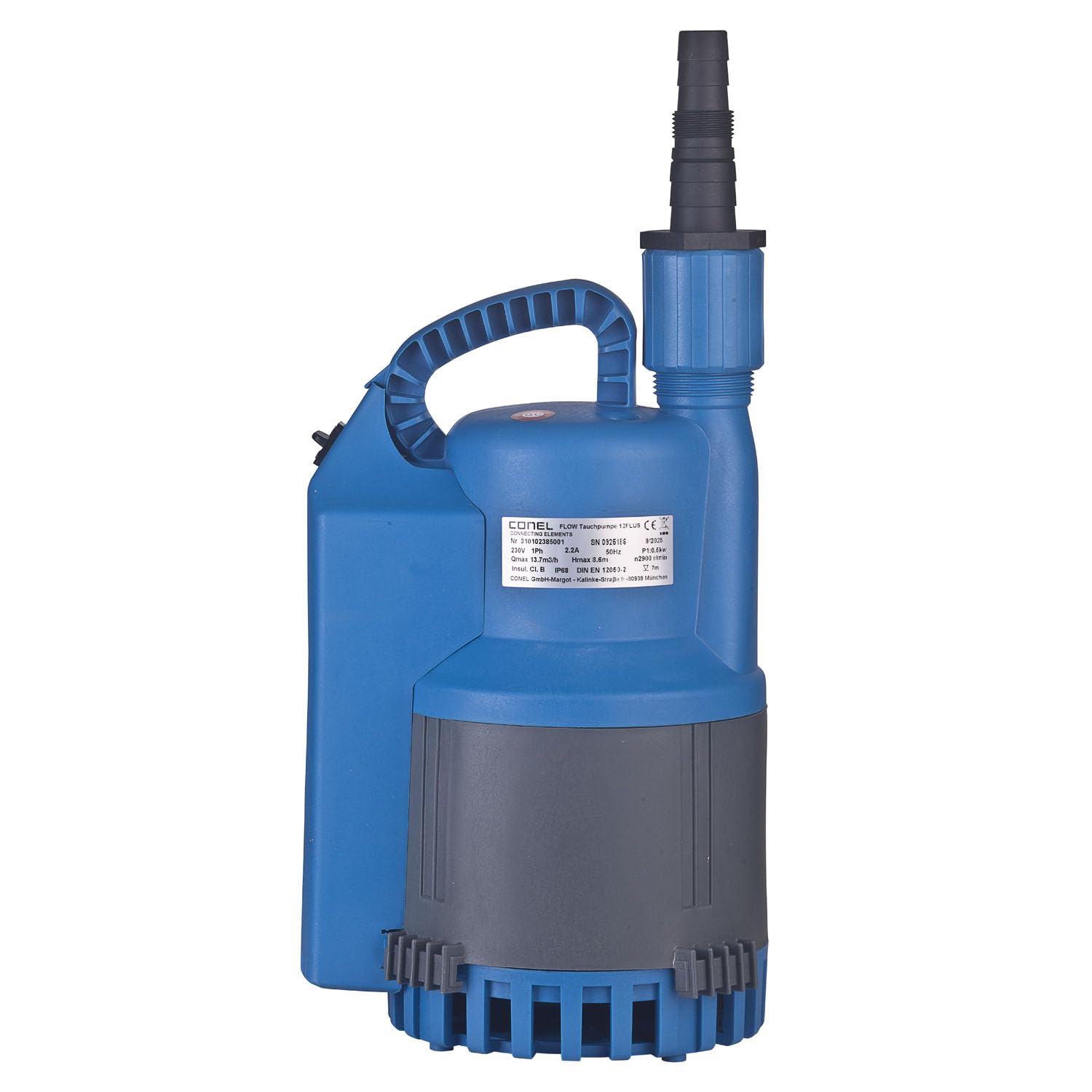 Tauchpumpe FLOW TP12 PLUS hohe Förderleistung von 13,7m³/Stunde Absaugung bis 3mm Restwasser