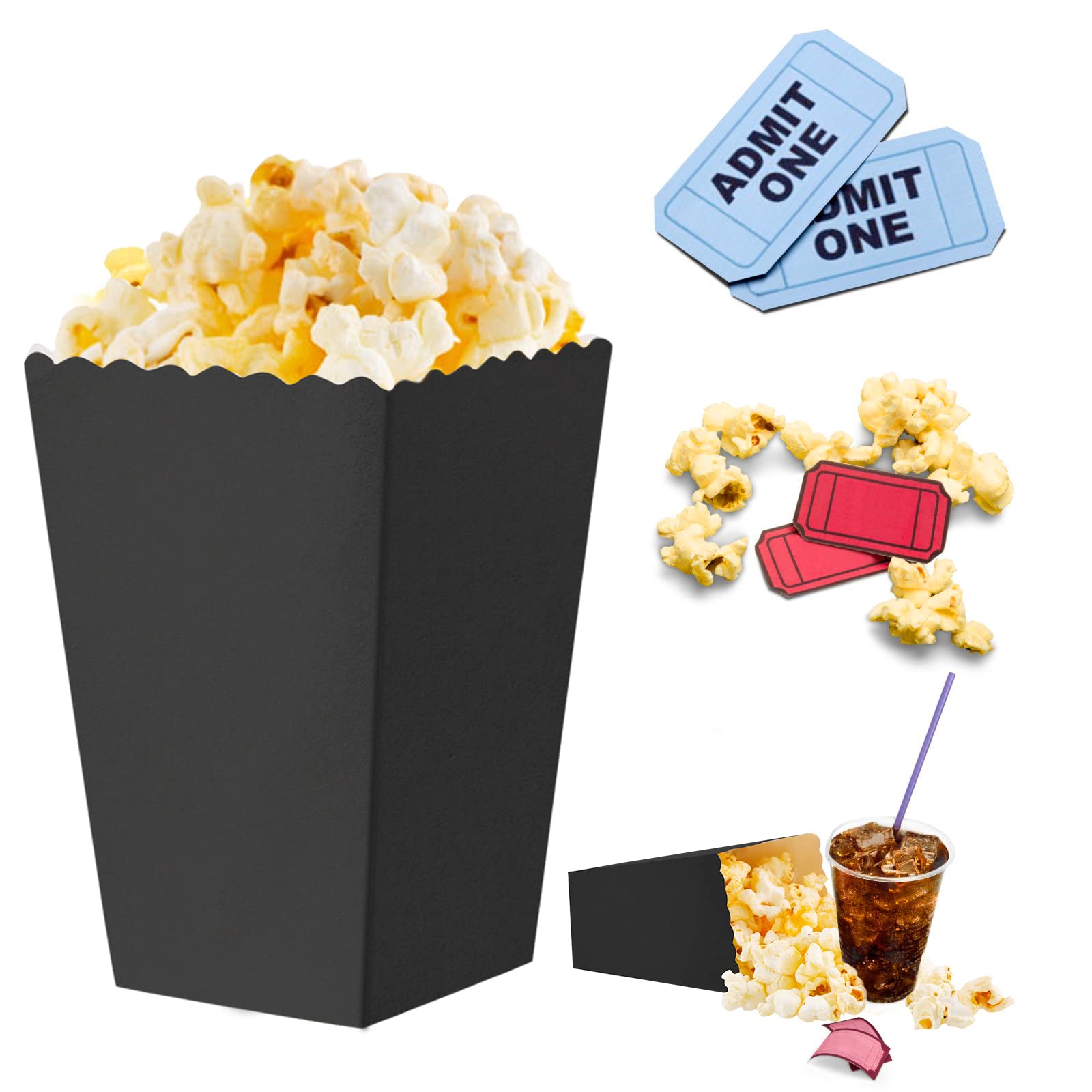 Lot De 18 Boîtes à Popcorn Rétro Rouge Et Blanc - Parfaites Pour Soirées Cinéma, Anniversaires Et Fêtes