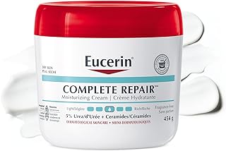 EUCERIN Complete Repair Moisturizing Cream, Face and Body Cream for Dry Skin, 5% Urea Cream, Ceramide Cream, Dry Skin Cream Body Moisturizer, Fragrance Free, Non-Greasy, Dermatological Skin Care, 454g