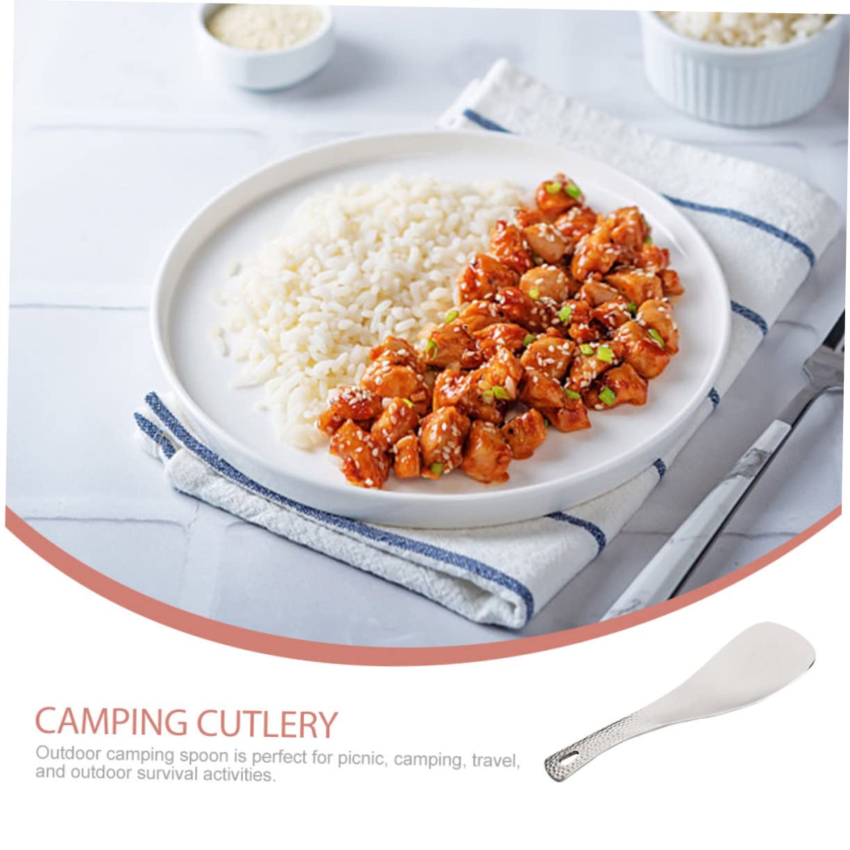 ibasenice 4 Stück Titanium Campinglöffel Leichtes Rostfreies Besteck für Outdoor Aktivitäten für Camper und Angler Ergonomisches Design für Suppen und Reis