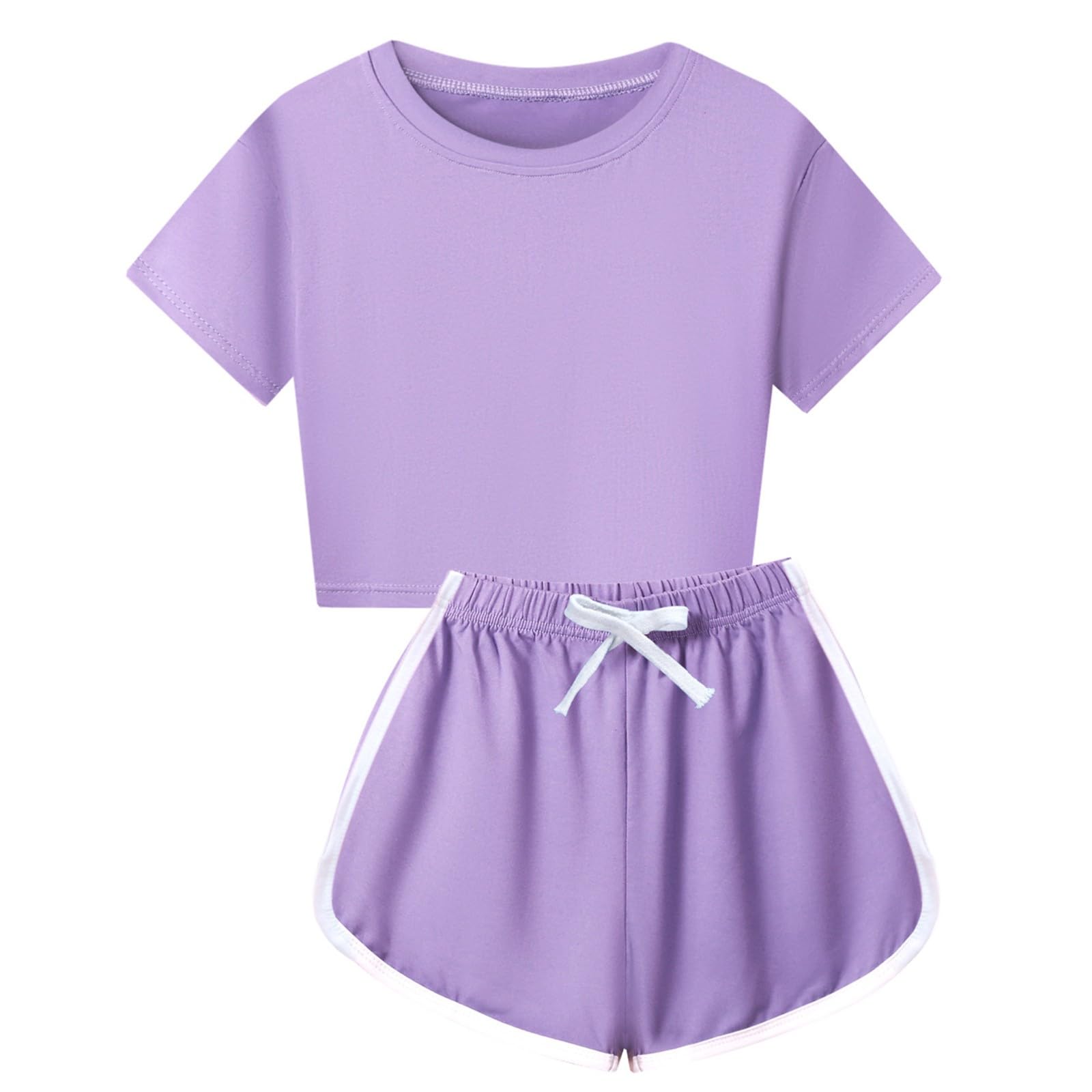 Generisch Chándal para niños, traje de verano para niñas, camiseta de manga corta suave, blusa y pantalones cortos, informal, conjunto de dos piezas, para bebé y niño recién nacido