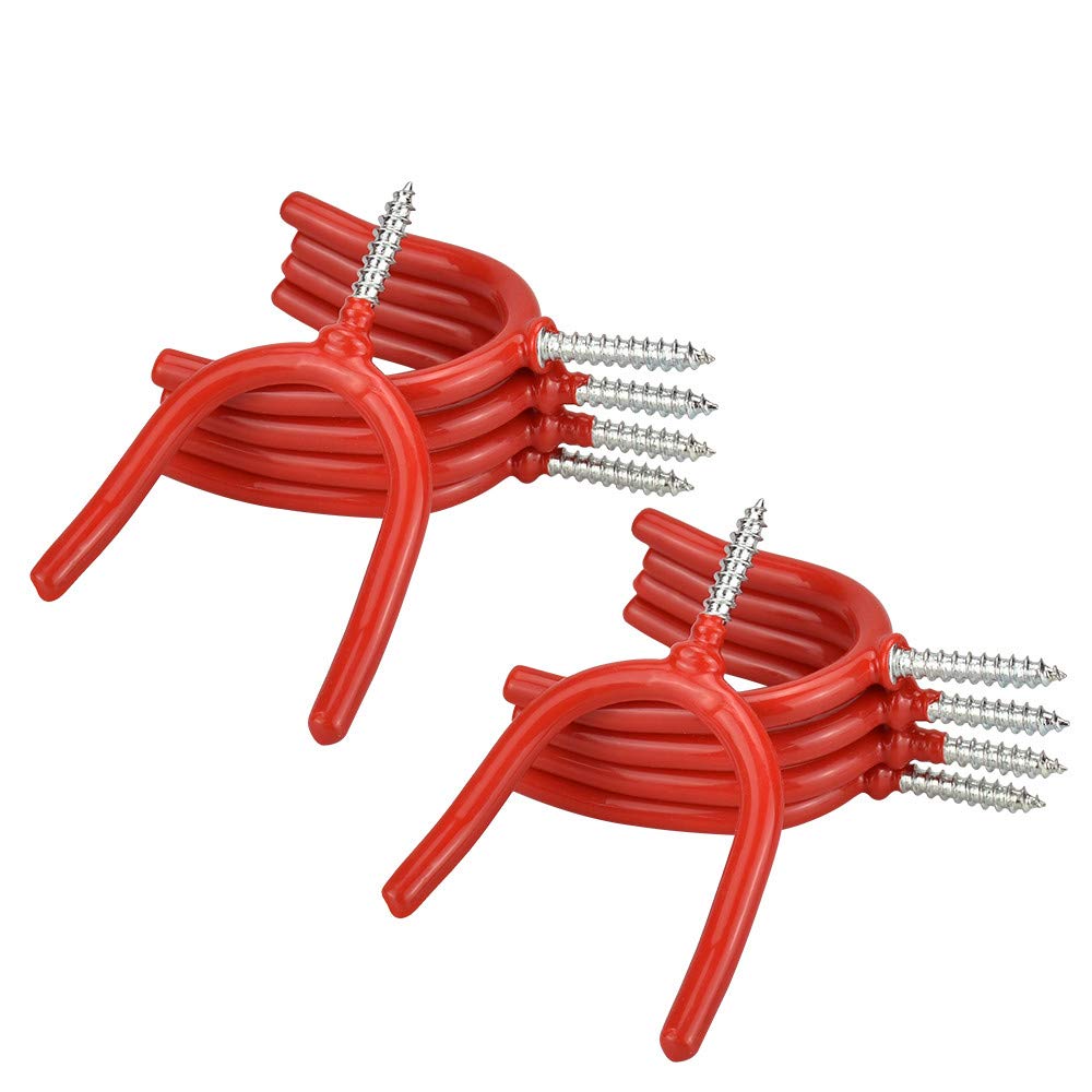 Dreecy Lot De 4 Grands Crochets En S Avec Revêtement En Vinyle Blanc Antidérapant Et Robuste